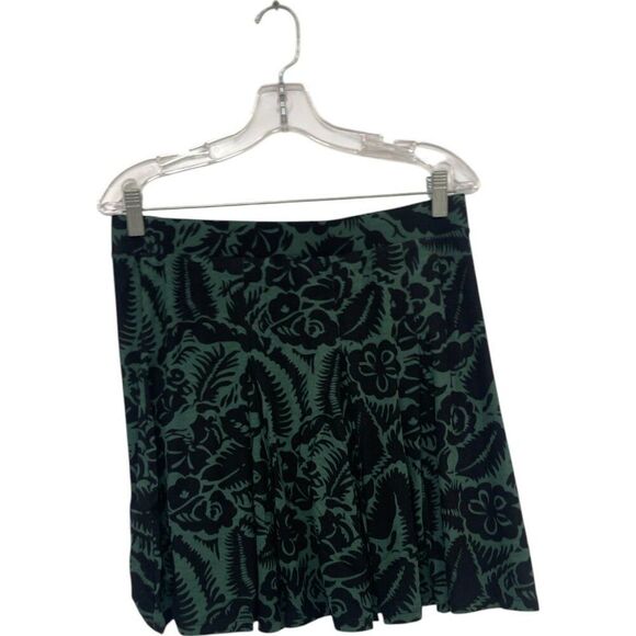 Boden Womens Mini Skirt UK 14 US 10 Green Floral Pleated Pull On R0233 NWT - Picture 5 of 11